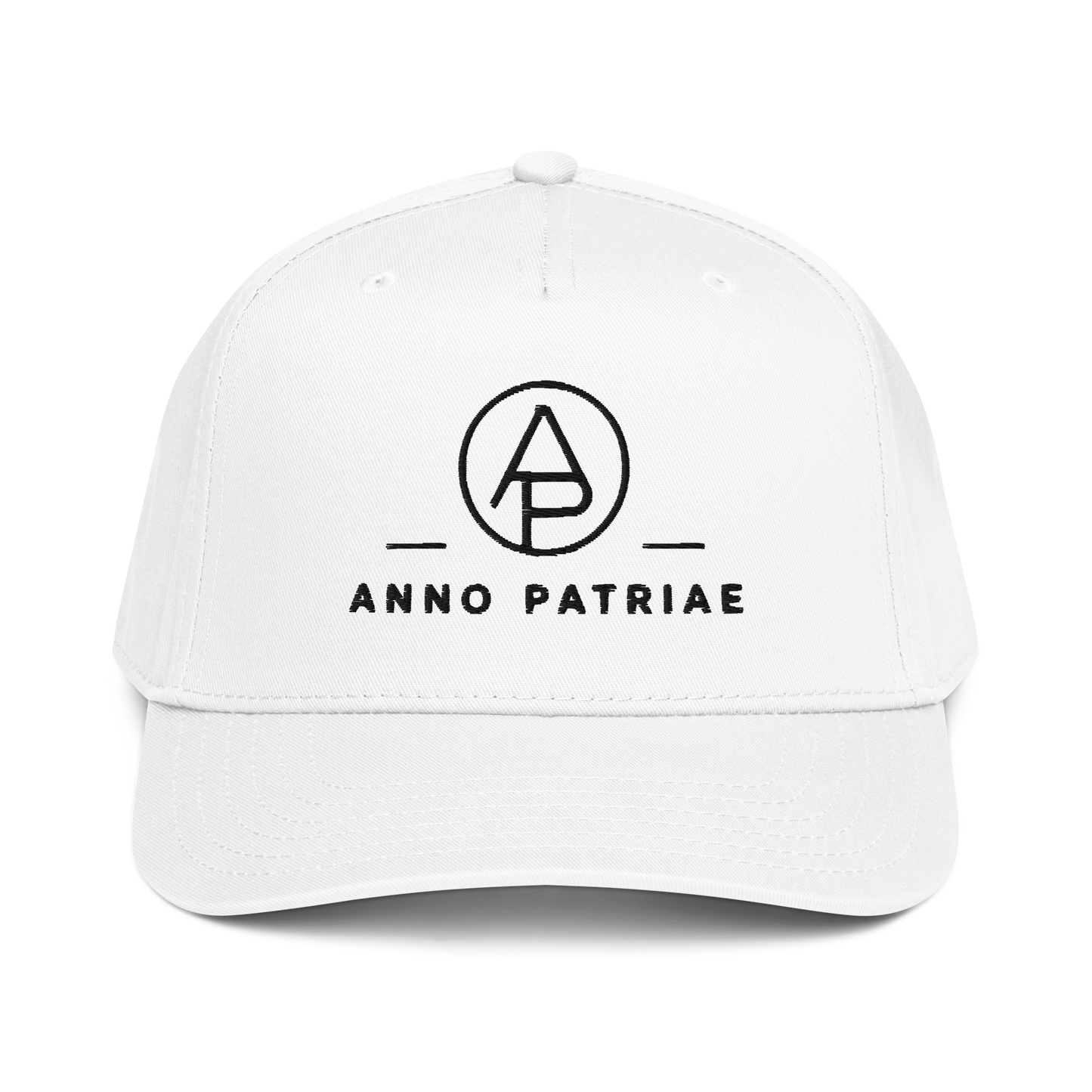 ANNO PATRIAE Monogram 5-Panel Cap in White