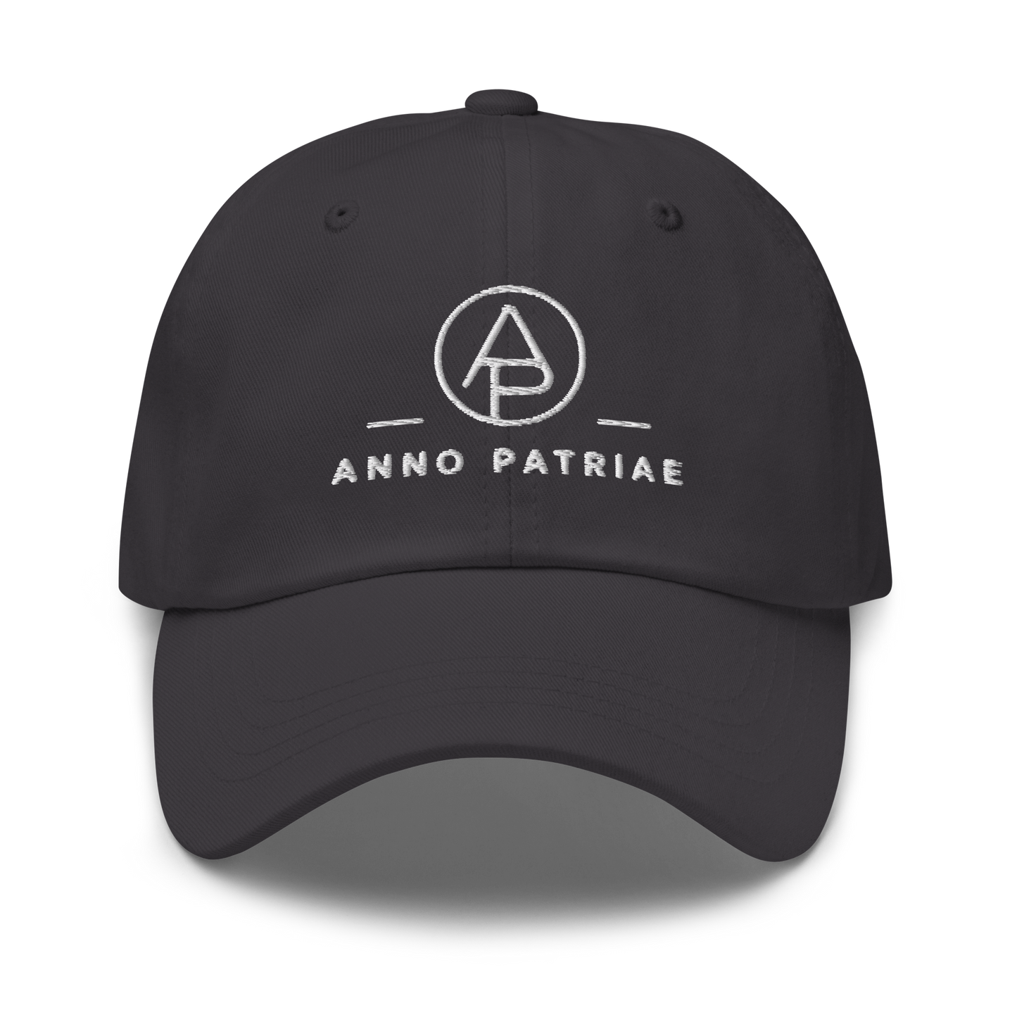 ANNO PATRIAE Monogram Classic Dad Hat in Dark Grey
