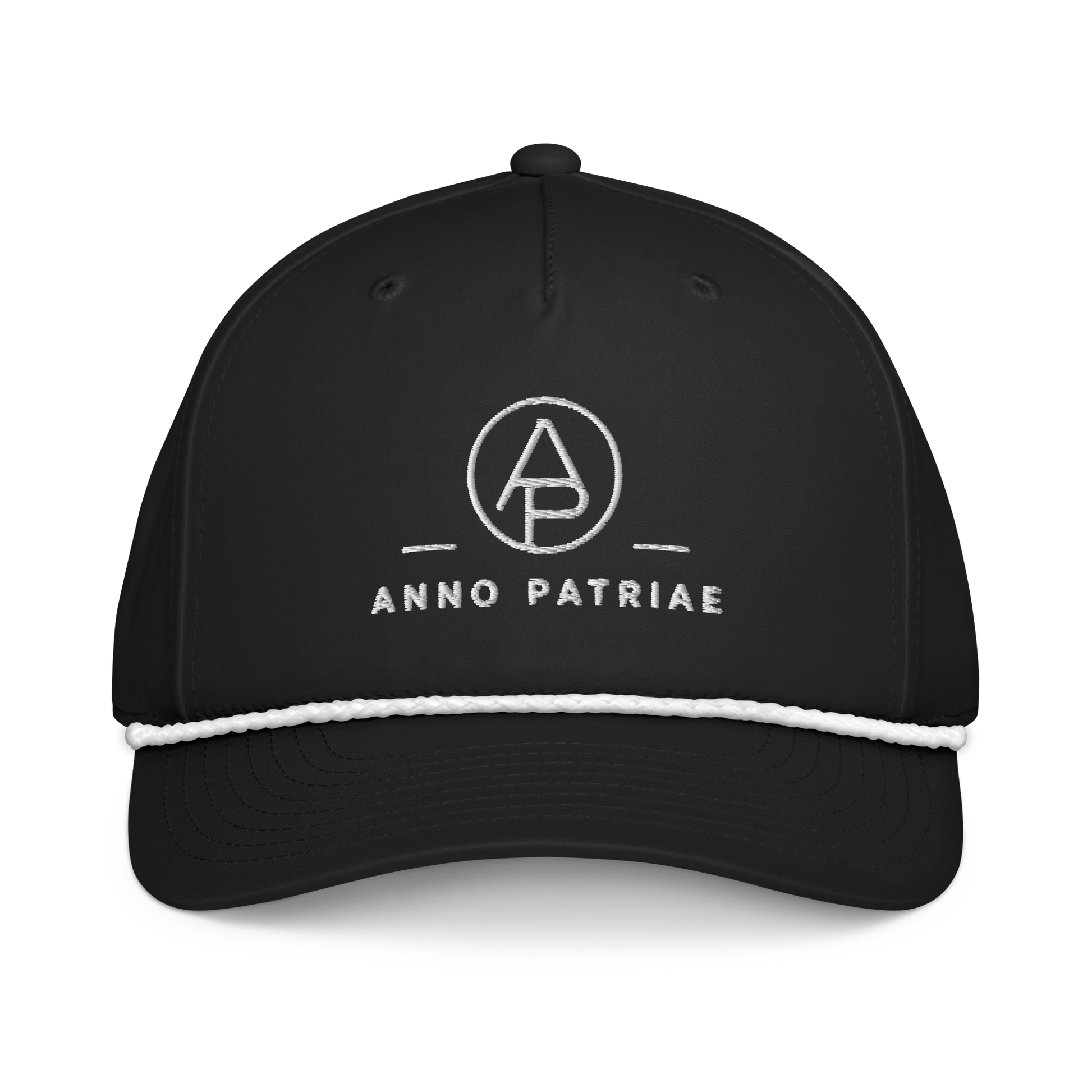 ANNO PATRIAE Monogram Rope Cap in Black/White