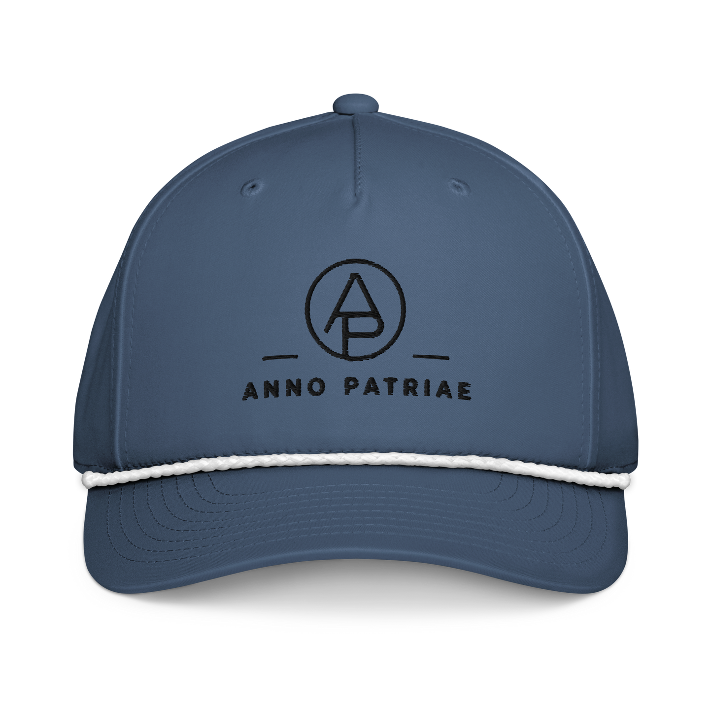 ANNO PATRIAE Monogram Rope Cap in Light Blue/White