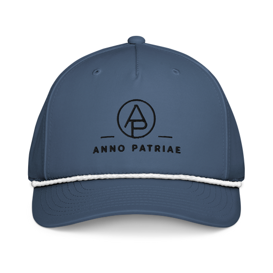 ANNO PATRIAE Monogram Rope Cap in Light Blue/White