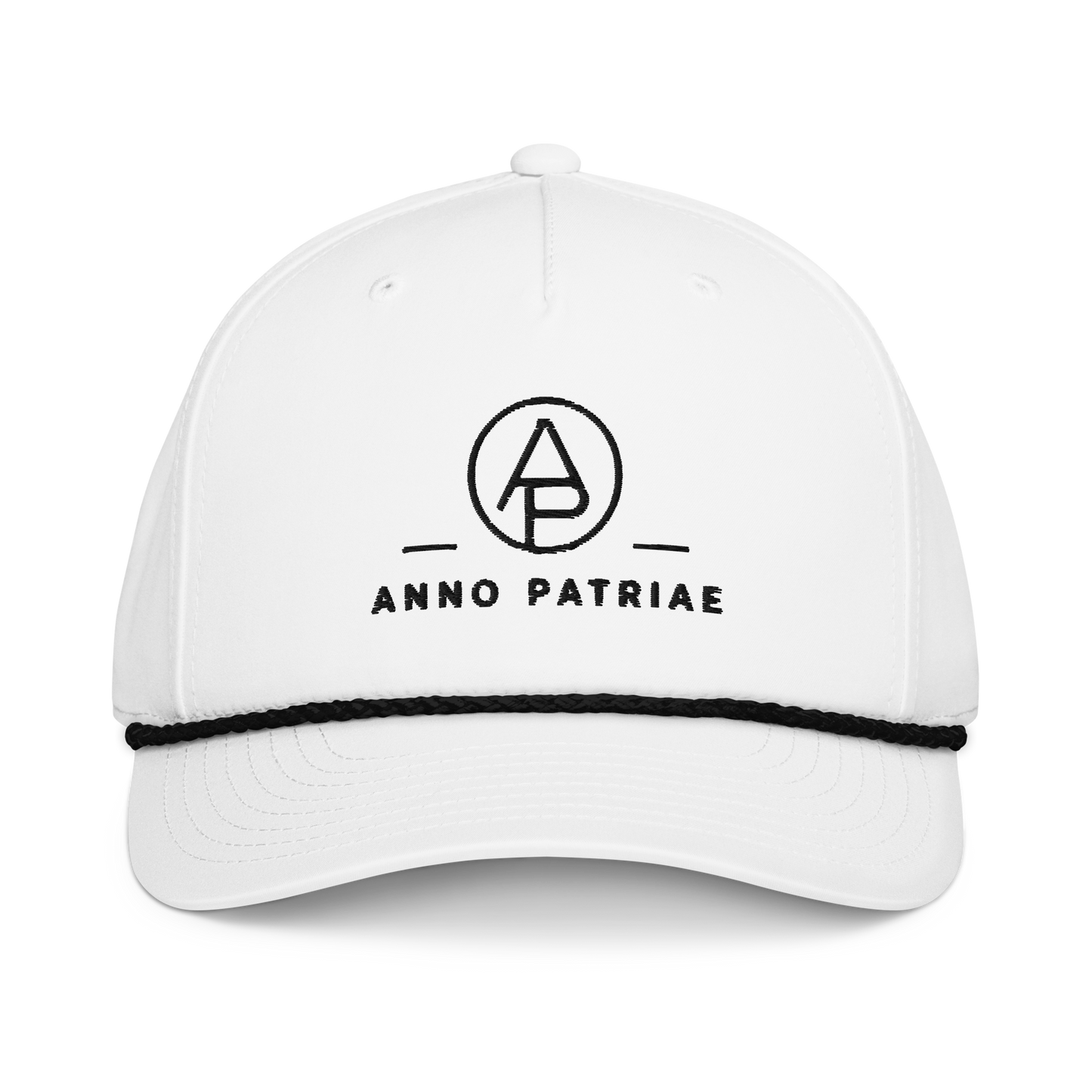 ANNO PATRIAE Monogram Rope Cap in White/Black