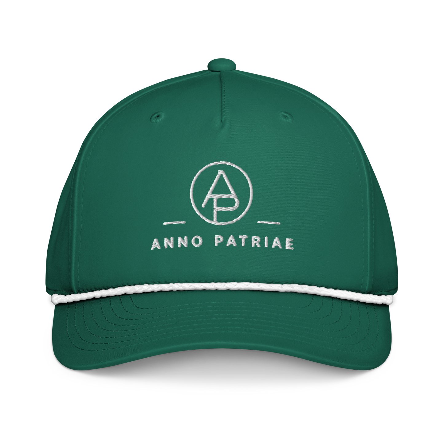 ANNO PATRIAE Monogram Rope Cap in Kelly/White