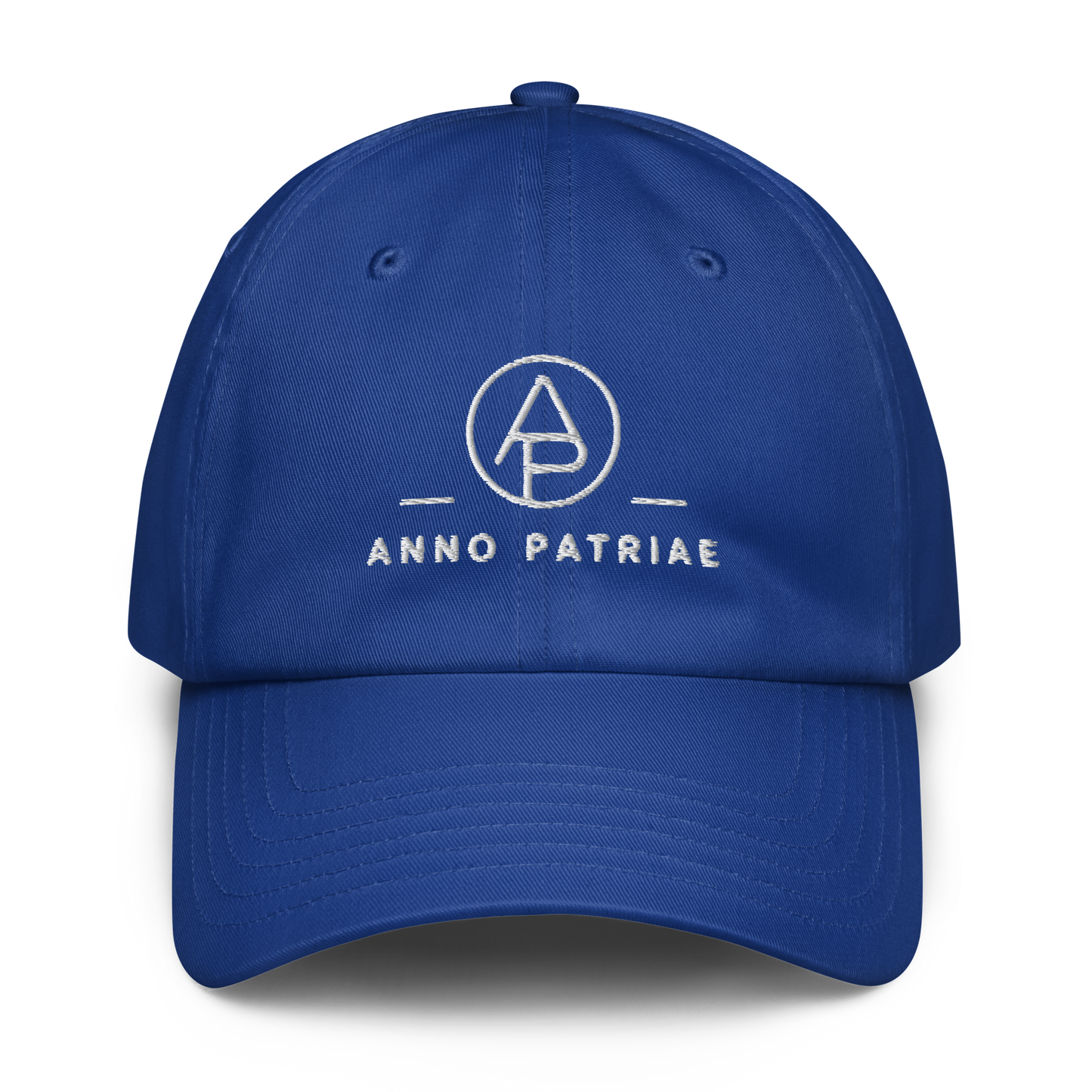 ANNO PATRIAE Monogram Under Armour Dad Hat in Royal Blue