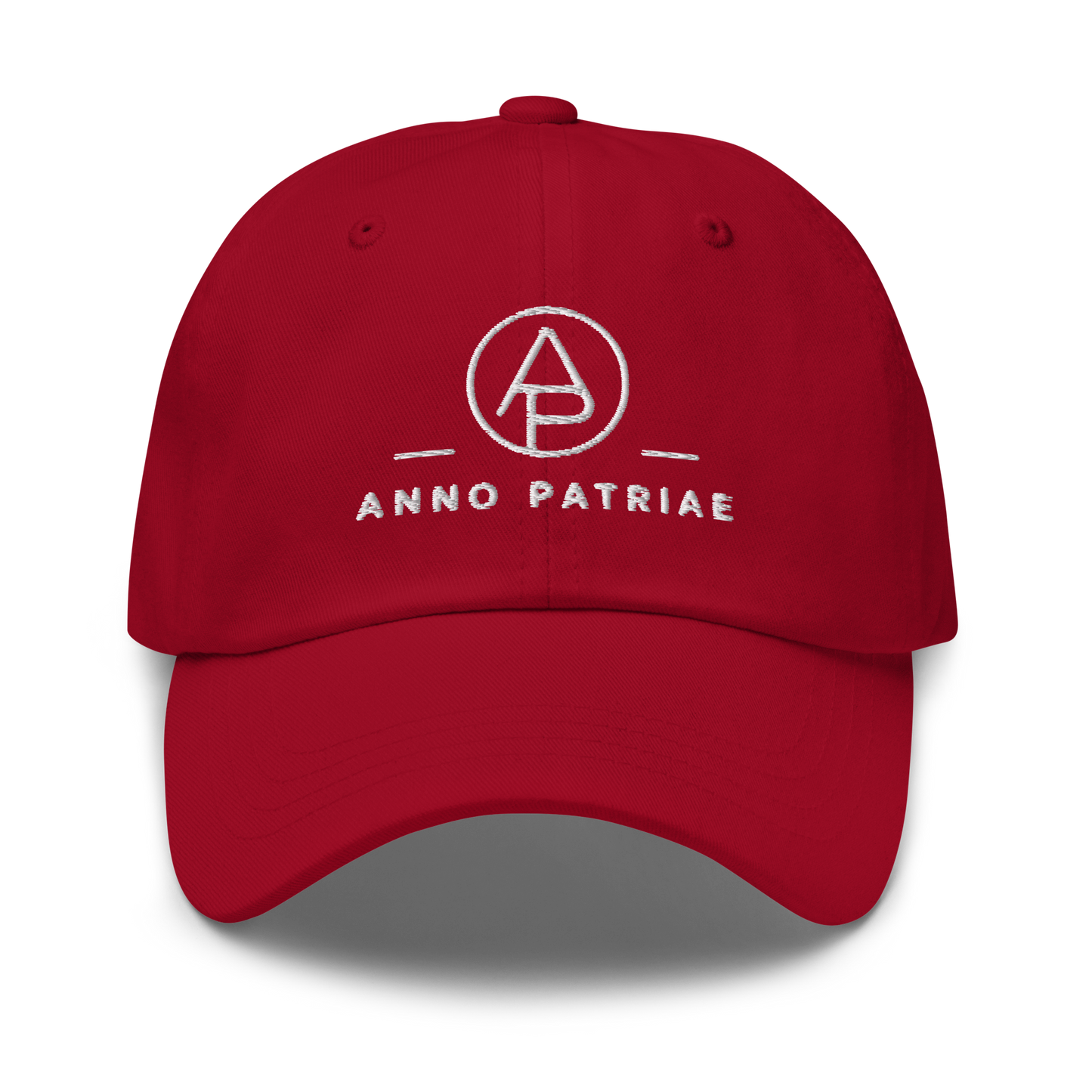 ANNO PATRIAE Monogram Classic Dad Hat in Cranberry