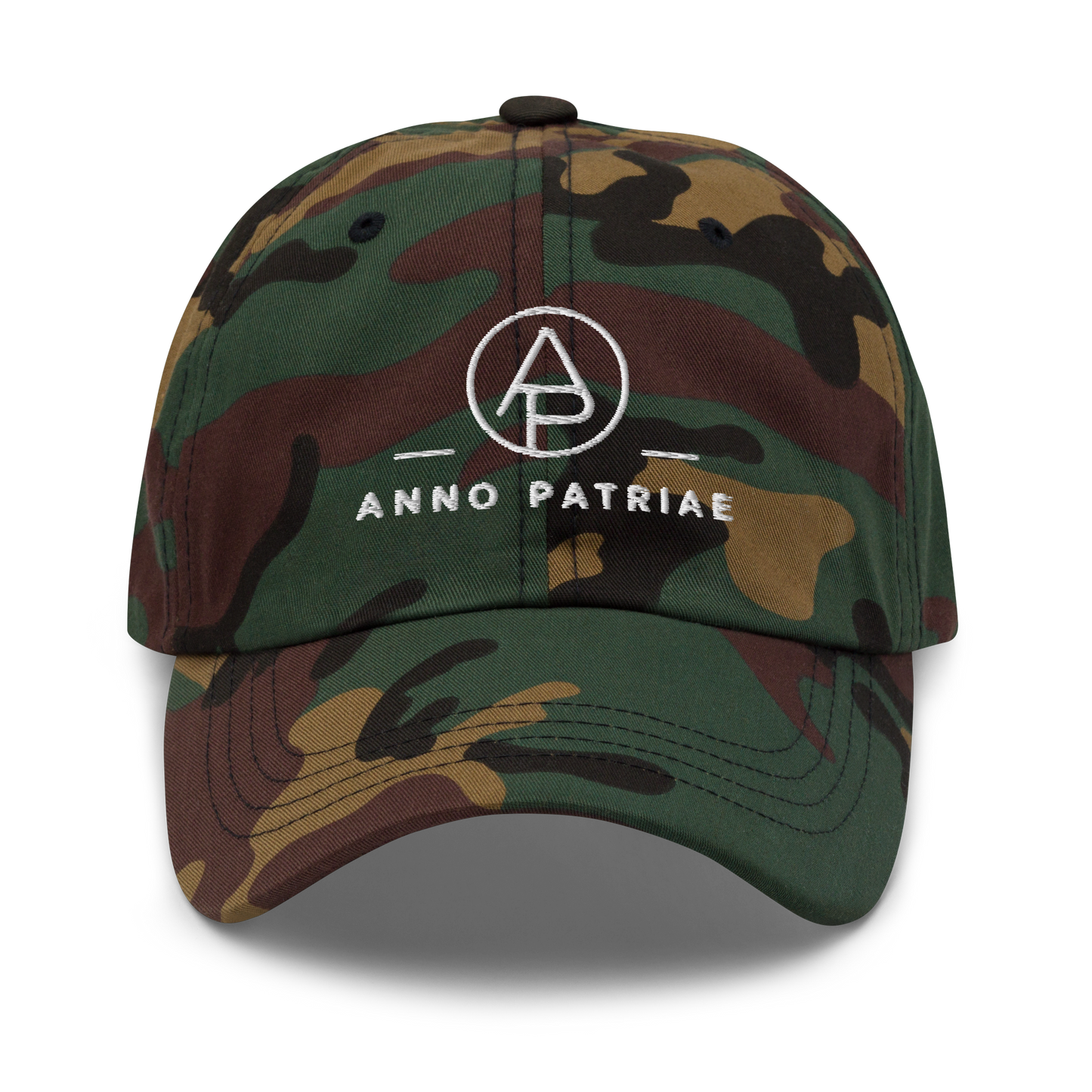 ANNO PATRIAE Monogram Classic Dad Hat in Green Camo