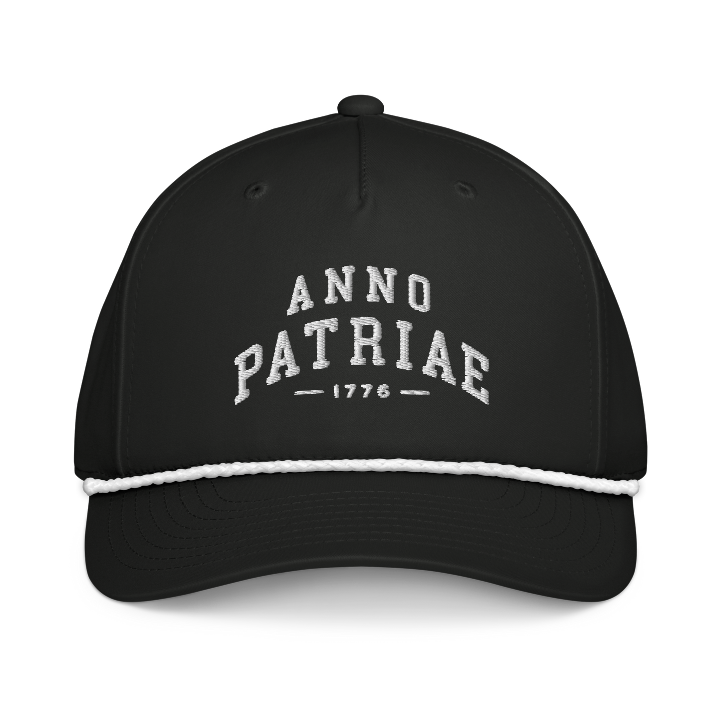 ANNO PATRIAE Varsity Rope Cap in Black/White