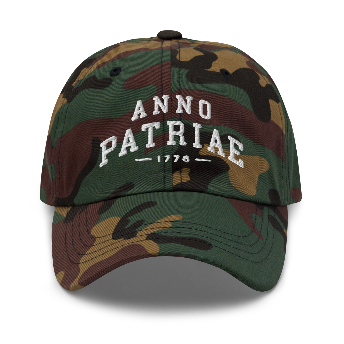 ANNO PATRIAE Varsity Classic Dad Hat in Green Camo