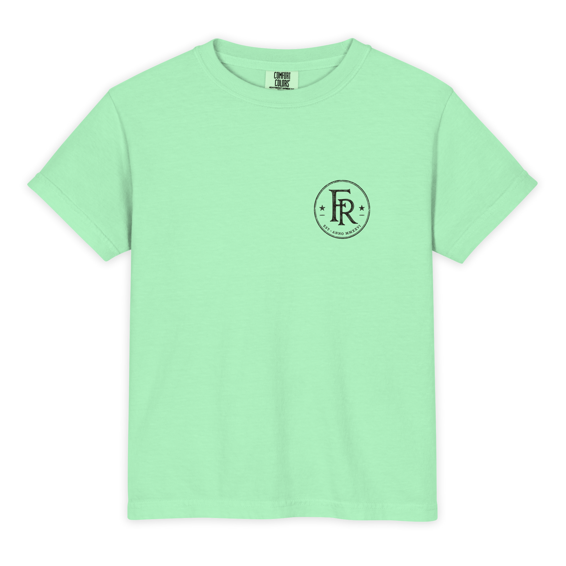 Under Providence Meeker, CO Rodeo Youth Comfort Colors Tee in Island Reef front