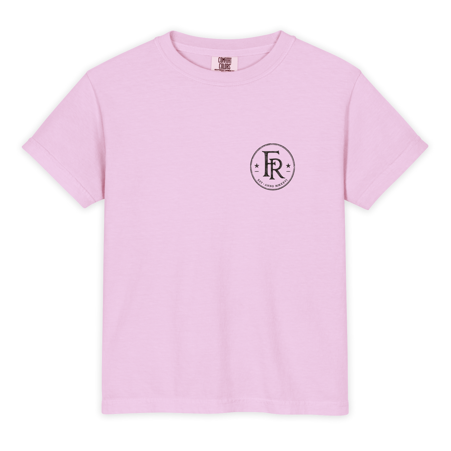 Under Providence Meeker, CO Rodeo Youth Comfort Colors Tee in Orchid front