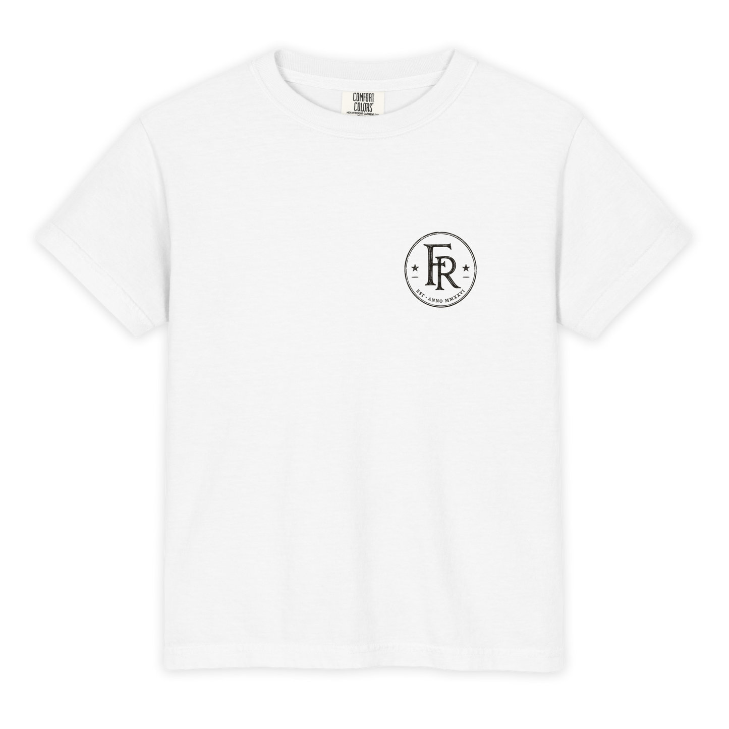 Under Providence Meeker, CO Rodeo Youth Comfort Colors Tee in White front