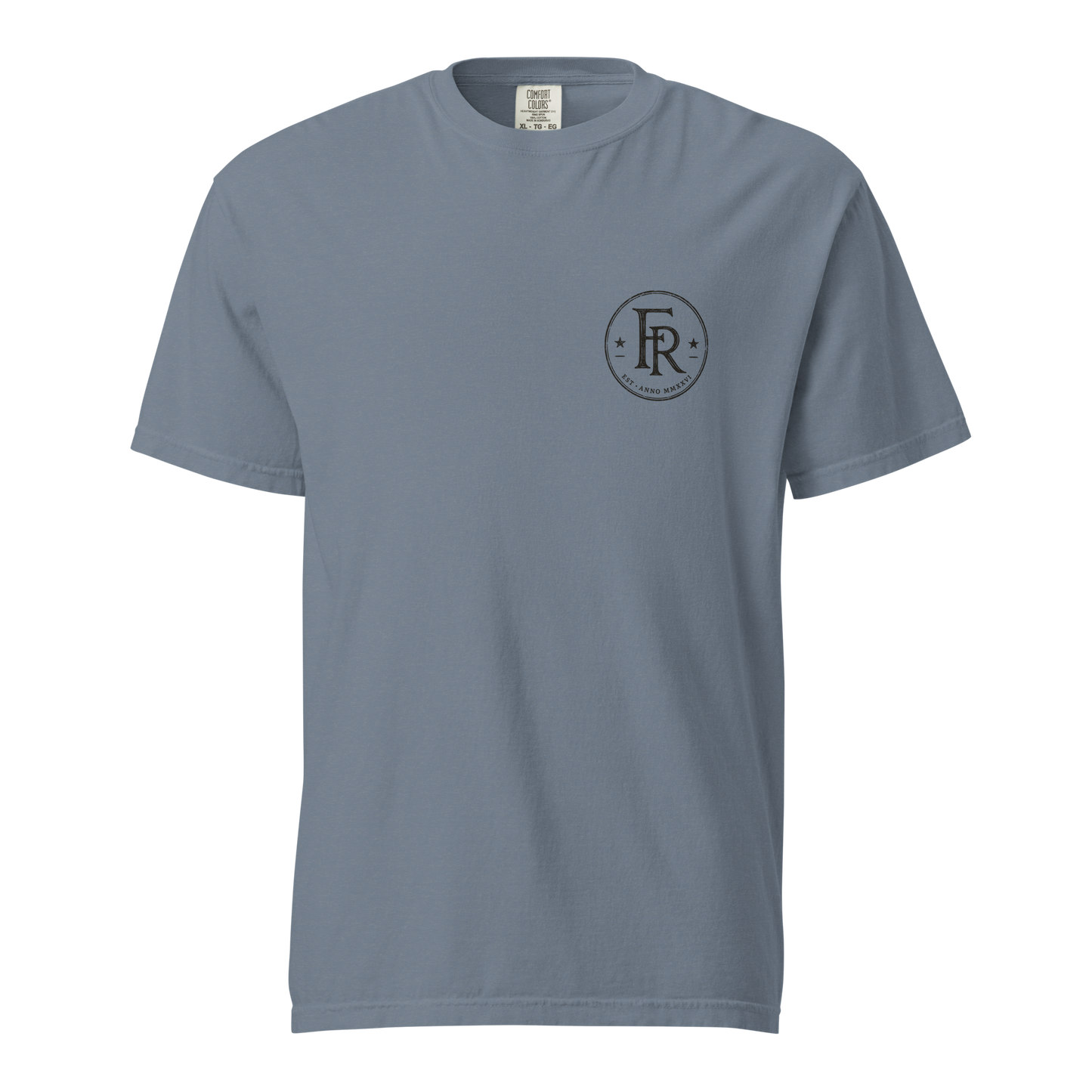 Under Providence Meeker, CO Rodeo Comfort Colors Tee in Blue Jean front