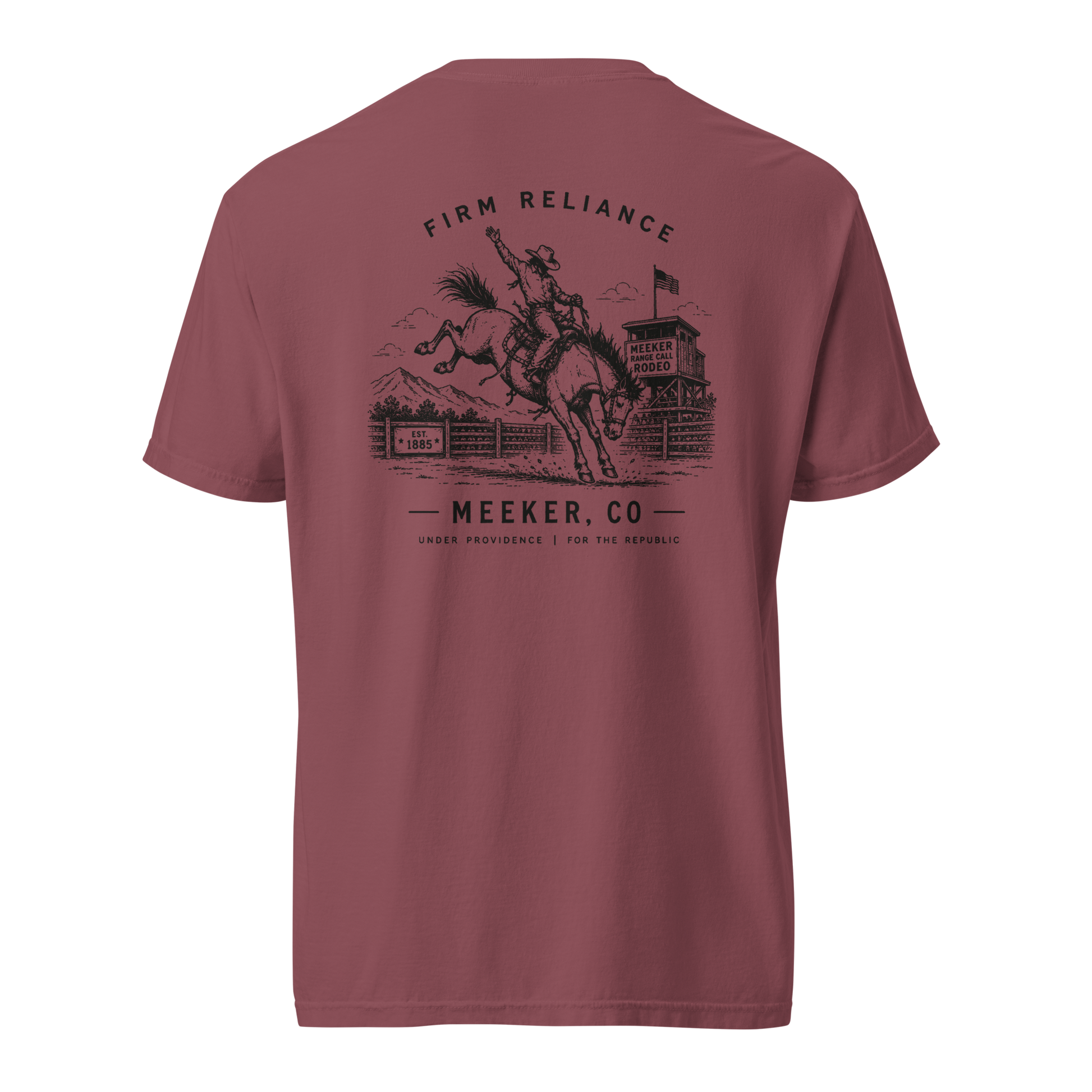 Under Providence Meeker, CO Rodeo Comfort Colors Tee in Brick back
