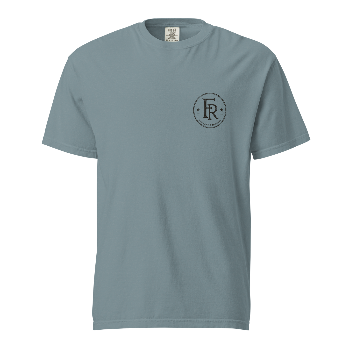 Under Providence Meeker, CO Rodeo Comfort Colors Tee in Ice Blue front
