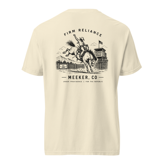 Under Providence Meeker, CO Rodeo Comfort Colors Tee in Ivory back
