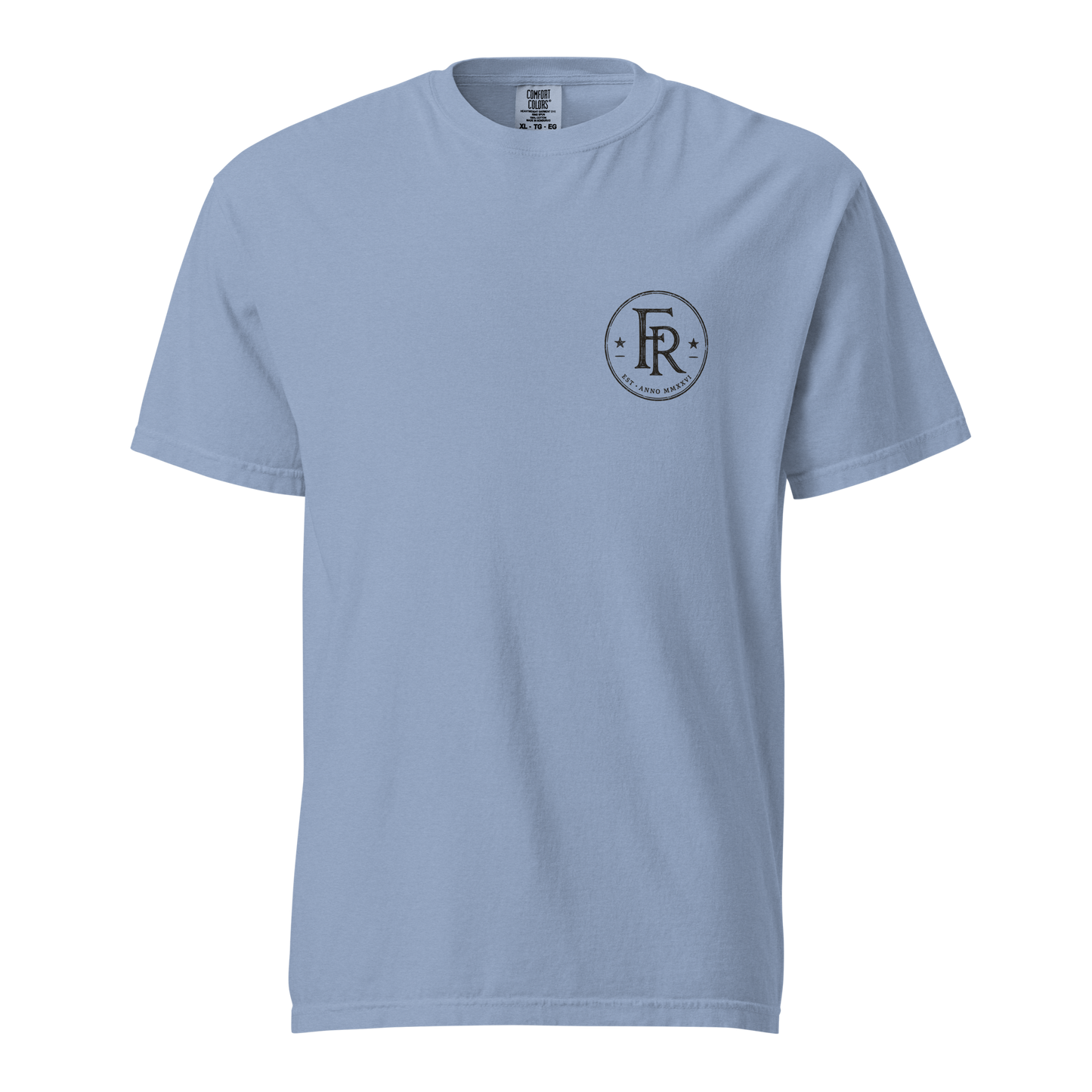 Under Providence Meeker, CO Rodeo Comfort Colors Tee in Washed Denim front